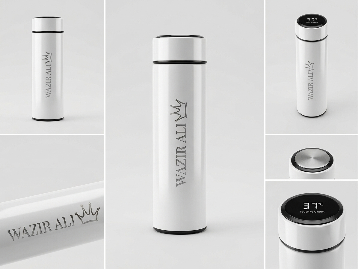 Custom Name Stainless Steel Smart Water Bottle with LED Temperature Display