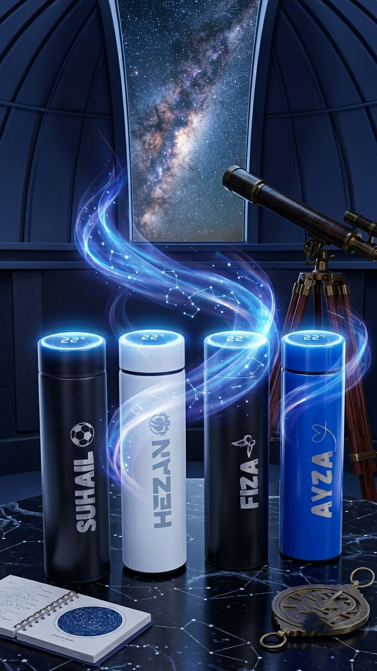 Custom Name Stainless Steel Smart Water Bottle with LED Temperature Display