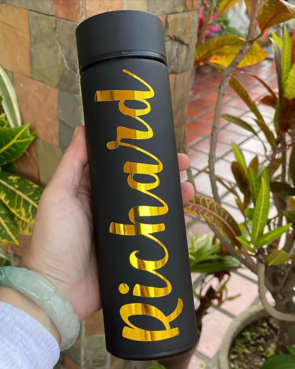 Custom Name Stainless Steel Smart Water Bottle with LED Temperature Display