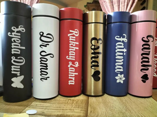 Custom Name Stainless Steel Smart Water Bottle with LED Temperature Display